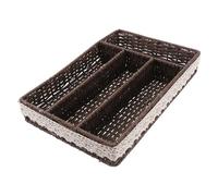 SUPVOX Bandeja de Almacenamiento de Plástico Café 4 Compartimentos, Caja Organizadora Multiusos para Bolsitas de Té y Condimentos, Suministro Práctico para Cocina y Comedor