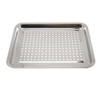 SUPVOX Bandeja de Drenaje para Barbacoa en Acero Inoxidable 40x30x2 Cm, Plato Perforado Rectangular Multifuncional para Cocinar al Aire Libre, Accesorio Práctico para Asar Carne