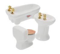 SUPVOX Baño Miniatura con Inodoro Bañera Lavabo Decoración Accesorios Kit para Casita Muñecas Muebles Miniature Shower Room Adornment