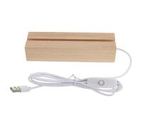 SUPVOX Base de Luz LED de Madera de Haya 150 Mm Ranura de 5 Mm, Luz Cálida USB para Tablero Acrílico y Soporte de Pantalla Led, Base Luminosa para Decoración del Hogar