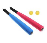 SUPVOX - Bate de béisbol de espuma Eva para niños y niñas, kit de 2 bates de 2 bolas, bola de exterior segura y portátil, para juego al aire libre, coordinación de color aleatorio
