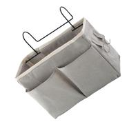 SUPVOX Bolsa Colgante Organizadora para Cama Gris, Cesta de Almacenamiento Lateral para Dormitorio, Organizador Práctico sin Perforación para Controles Remotos, Libros y Accesorios,
