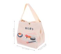 SUPVOX Bolsa de Almuerzo Aislante de Lona Beige para Mujer, Bolsa Bento Portátil y Resistente al Agua, Contenedor de Alimentos Térmico para Picnic y Trabajo, Tamaño Medio Asa Cómoda