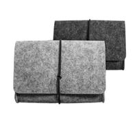 SUPVOX Bolsa de Fieltro 2 Piezas 16X13X4 CM Gris Oscuro y Gris Claro Estuche Portátil para Pasaporte y Teléfono Funda Organizadora para Accesorios Electrónicos Adecuado para Viajes