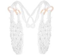 SUPVOX Bolsa de Red Colgante para Botellas de Vino, Cuerda de Algodón de Color Claro, 74 Cm, 2 Unidades, Organizador de Cocina Multifuncional, Cesta Colgante para Vino y Frutas,