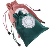 SUPVOX Bolsa de Tarot Portátil de Tela de Terciopelo Marrón y Verde Oscuro, 2 Piezas Cordón para Guardar Cartas del Tarot y Oráculo, Organizador Compacto para Juegos y Altar Ritual