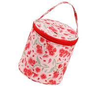 SUPVOX Bolsa Organizadora de Agujas de Tejer de Tejido de Punto Tamaño Pequeño Tejido de Algodón Cremallera Resistente Color Rojo Estampado de Diente de León Adecuado para