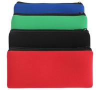 SUPVOX Bolsa Organizadora de Papelería Multifuncional de Gran Capacidad, Estuche para Lápices Cremallera, 4 Piezas de Nylon Resistente en Negro, Rojo, Azul y Verde, Adecuado