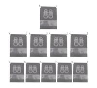 SUPVOX Bolsa Organizadora de Zapatos con Cordón 10 Piezas Bolsas para Guardar Zapatos con Ventana Transparente No Tejidas Tamaño Grande y Pequeño Color Gris Claro Adecuado para