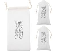 SUPVOX Bolsa para Zapatos de Ballet Color Crema, Paquete de 3 Piezas, Fácil de Limpiar Diseño de Cordón, Adecuado para Transportar Zapatillas de Ballet