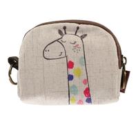 SUPVOX Bolsa Pequeña para Llaves y Monedas Estampado de Jirafa, Monedero de Algodón y Lino, Cartera Portátil Cremallera, Bolso de Accesorios para Uso Diario y Paseo