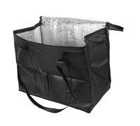 SUPVOX Bolsa Térmica para Alimentos Frescos Reutilizable Cremallera, Bolsa Aislante de Aluminio y Tela No Tejida, Capacidad Mediana para Compras y Almuerzo, Negra, Adecuado para Viajes