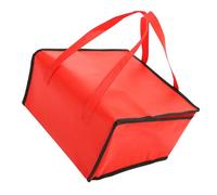 SUPVOX Bolsa Térmica para Comida Aislante y Portátil, 2 Unidades Rojo 35x35x20 Cm, Bolsa para Pizza, Tartas y Picnic Gran Capacidad y Asas Reforzadas