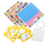 SUPVOX Bolsas Autosellantes para Almacenamiento de Gemas de Imitación, Juego de Bolsas Transparentes Pequeñas con Pegatinas Numéricas y Colores Variados para Manualidades y Bricolaje,