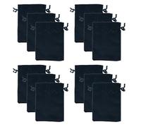 SUPVOX Bolsas de Satén para Pelucas 12 Piezas, Bolsa de Almacenamiento Portátil con Cordón, Tamaño 15x20 Cm, Color Azul Oscuro, para Extensiones de Cabello, Viaje y Organización Diaria