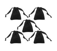 SUPVOX Bolsas de Terciopelo Negras Cordón Ajustable para Joyería, 5 Piezas Pequeñas para Almacenar Collares, Accesorios y Dulces, Adecuado para Fiestas, Bodas y Regalos