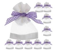SUPVOX Bolsitas de Lavanda y Organza 9X12 CM, Color Púrpura a Cuadros, Pack de 20 Unidades para Ambientar Armarios y Decoración de Habitaciones