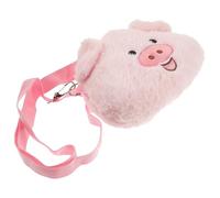 SUPVOX Bolso Bandolera Mini para Mujer Diseño de Cerdo de Peluche, Color Rosa, Material Algodón Pp Duradero, Bolsa de Almacenamiento para Exteriores, Bolso para Lápiz Labial y Móvil