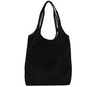 SUPVOX Bolso de Mano y Bolso de Hombro para Mujer en Tela de Algodón Negro, Diseño Sencillo y Práctico Adecuado para Estudiantes y Paseos Diarios