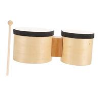 SUPVOX Bongós para Niños Pequeños de Percusión Baquetas, Bongó Pequeño de Madera Beige 4 y 5 Pulgadas, Instrumento Musical Adecuado para Educación y Desarrollo Motriz Infantil