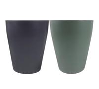 SUPVOX Bote de Basura Ovalado sin Tapa 2 Unidades Pequeños Plástico Colores Azul Oscuro y Verde Oscuro para Baño Dormitorio Cocina Hogar Práctico Fácil de Limpiar