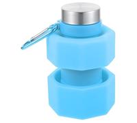 SUPVOX Botella de Agua Deportiva Diseño de Mancuerna Silicona Plegable y Base Estable Botella Portátil para Running y Gimnasio Duradera y Multifuncional