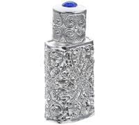 SUPVOX Botella de Perfume Recargable 3ml de Metal Plateado Diseño Calado Vintage, Frasco Pequeño para Aceites Esenciales y Decoración de Hogar o Automóvil, Porta Perfume Elegante