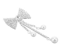 SUPVOX Bow Brooch con Pearl y Tassel Rhinestone y Cierre para Accesorios de Fiesta Boda o Regalo para Mujer
