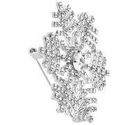 SUPVOX Broche de Copo de Nieve Pedrería para Mujeres, Imperdible Decorativo para Vestidos y Sombreros, Accesorio de Acero Inoxidable para Bodas y Fiestas, Color Plateado