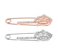 SUPVOX Broche de Cristal para Ropa Mujer 2 Piezas Pasador de Faja Imperdible de Seguridad Acabado en Rosa Oro y Blanco K Accesorio para Suéteres Chales y Cárdigans