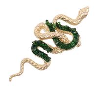 SUPVOX Broche de Serpiente Vintage para Mujer, Pin de Solapa Verde de Metal Gemas de Imitación, Alfiler Decorativo Elegante para Ropa y Suéter en Eventos y Ocasiones Obsequios