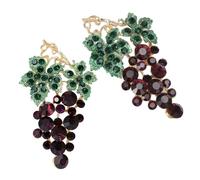 SUPVOX Broche de Uva de Metal Gemas de Imitación, 2 Piezas, Diseño Elegante en Color Morado, Broche para Ropa de Mujer, Alfiler para Bufanda y Abrigo, Accesorio Decorativo de Aleación