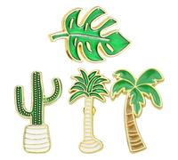 SUPVOX Broches de Aleación en Forma de Hojas y Cactus, Set de 4 Piezas Multicolor, Accesorios de Ropa para Fiesta y Decoración de Prendas Femeninas Varios estilos