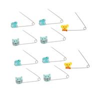 SUPVOX Broches de Dibujos Animados para Bebés Imperdibles Pequeños en U 10 Unidades Cierre de Seguridad Material ABS Resistente Ideales para Pañales de Tela y Manualidades