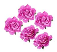 SUPVOX Broches de Flores de Tela Púrpura de 10 Cm para Boda y Despedida de Soltera, Accesorio Decorativo Elegante para Novia y Damas de Corte, Pack de 5 Piezas