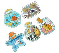 SUPVOX Broches de Gato Bisutería de Aleación Dibujos Animados 5 Piezas para Mujer Fiesta Boda Diario Diseño Botella Adorable