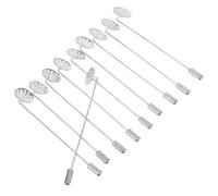 SUPVOX Broches de Metal Largos de 12 MM Base de Malla Alfileres para Sombrero y Ropa Color Plateado Pack de 10 Unidades para Accesorios DIY y Bisutería Femenina