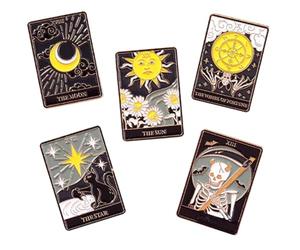 SUPVOX Broches De Tarot 5 Piezas En Aleación Resistente, Pins Decorativos Para Ropa, Sombreros y Bufandas, Accesorios Unisex Para Uso Diario