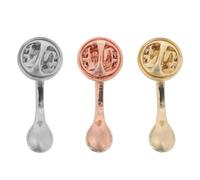 SUPVOX Broches Imperdible Diseño de Cuchara de Café, 3 Piezas en Aleación Resistente, para Adornar Mochilas, Ropa y Fiestas Temática Cafetera