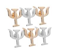 SUPVOX Broches Símbolo Psi para Psicólogos y Psiquiatras, 6 Piezas en Aleación, Colores Oro y Plata, Prendedores de Solapa Versátiles para Ropa, Mochilas y Abrigos, Obsequio Adecuado