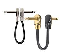 SUPVOX Cable de Conexión para Guitarra Paquete de 2 Adaptador de Efectos de Instrumento Devinal Tableros de Pedal Conectores Tipo Panqueque Enchufe de Perfil Bajo Ts