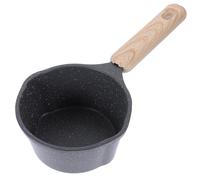 SUPVOX Cacerola Pequeña de Aluminio Negra Antiadherente, Olla Multiusos para Calentar Aceite y Salsas, Mini Sartén para Cocina Saludable y Control de Porciones, Apta para Uso Doméstico