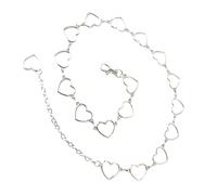 SUPVOX Cadena de Cintura para Mujer en Aleación Plateada Diseño de Corazón Hueco Estilo Punk, Decoración Elegante para Fiesta y Outfit Llamativo