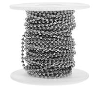 Supvox Cadena de perlas de metal de acero inoxidable para manualidades, decoración, 2,4 mm de diámetro, 1 rollo de 10 metros de longitud