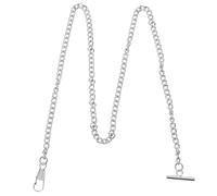 SUPVOX Cadena de Reloj de Bolsillo de Metal Plateada 65 CM Hebilla en T para Cinturón de Jeans Estilo Vintage Unisex para Uso Formal E Informal