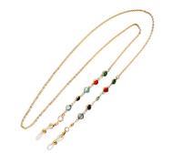 SUPVOX Cadena para Gafas de Sol Dorada Baño de Oro Real Cadena Antideslizante para Colgar Gafas Correa de Seguridad Resistente para Mujer Accesorio Elegante y Sol