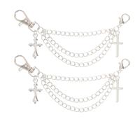 SUPVOX Cadenas para Zapatos de Varias Capas Colgante de Estrella Estilo Industrial Aleación Plateada para Mujer Decoración Casual Deportiva Ajustable