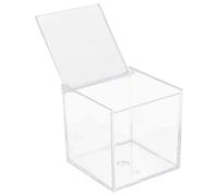 SUPVOX Caja Cuadrada Transparente de Plástico para Dulces Tapa Abatible Uso en Fiestas y Regalos 10X10X10 CM