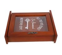 SUPVOX Caja De Almacenamiento De Llaves De Madera Plegable para Pared, Tamaño Compacto, Diseño Retro Resistente Vidrio, Adecuado para Entrada y Organización del Hogar