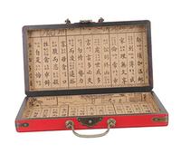 SUPVOX Caja de Almacenamiento de Madera para Mahjong Retro Diseño Portátil con Asa Contenedor de Fichas Mahjong para Doméstico para Almacenaje